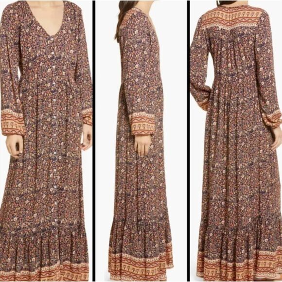 Faherty Toluca Maxi Dress in Monserrat Floral Sz Large Long Sleeve Button Front - Picture 11 of 11